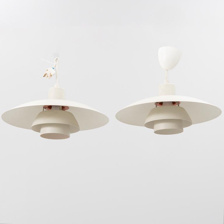 Poul Henningsen, a pair of "PH 4/3" ceiling lamps,Louis Poulsen, Denmark.
