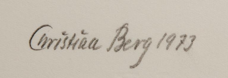 Christian Berg, litografi signerad datread och numrerad 1973 epreuve d'artiste.