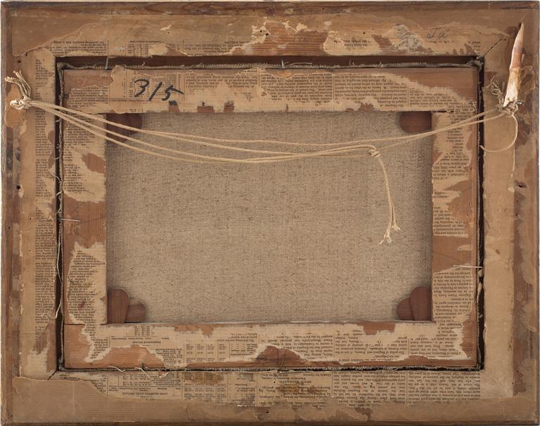 OKÄND KONSTNÄR, olja på papper. 1800-talets mitt.