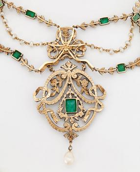 A 19th century emerald necklace.