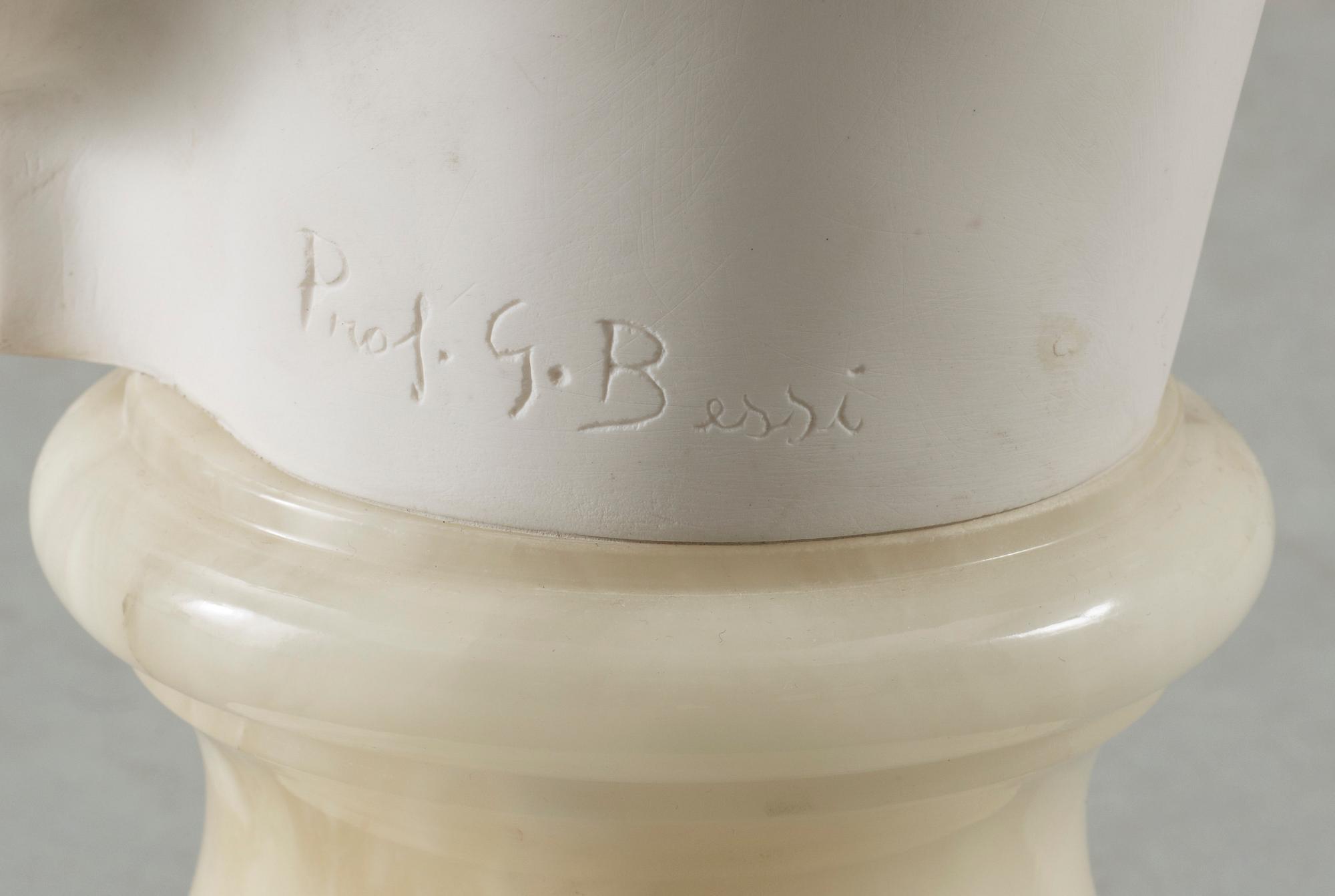 GIUSEPPE BESSI, skulptur, parian. Sign.