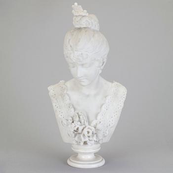 SKULPTUR, marmor, sannolikt Italien, sent 1800-tal.