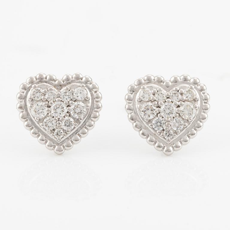 Earrings 18K white gold with brilliant-cut diamonds.
