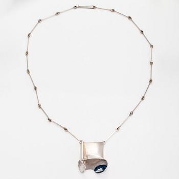 Björn Weckström, necklace, “Monolit”, silver, acrylic, Lapponia, 1973.