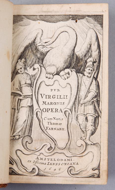 BOK, "Maronis Opera" av Publius Vergilius, Amsterdam 1646.