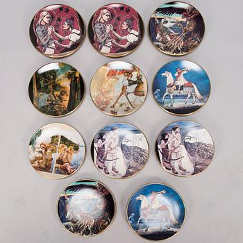 A set of 17 "Kalevala" porcelain jubilee plates by Arabia, 1980s.