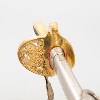 Sabel svensk, m/1859 för infanteriofficer, med balja.