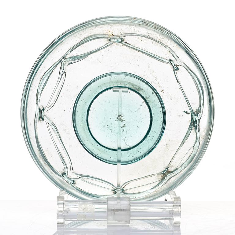 A glass bowl, presumably Venetian, 16th/17th Century.