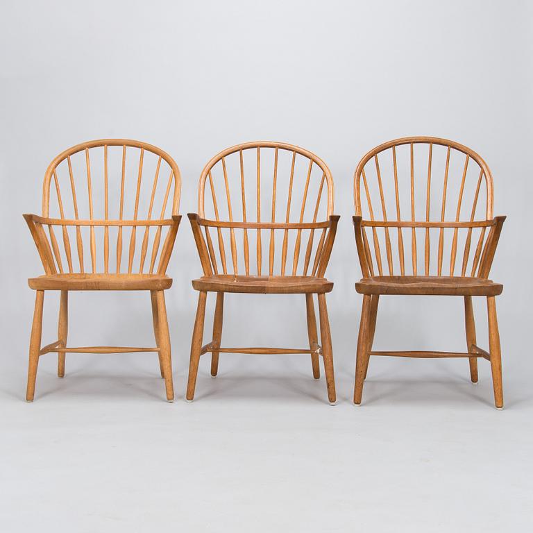 Nojatuoleja, 3 kpl, 1900-luvun loppupuoli.