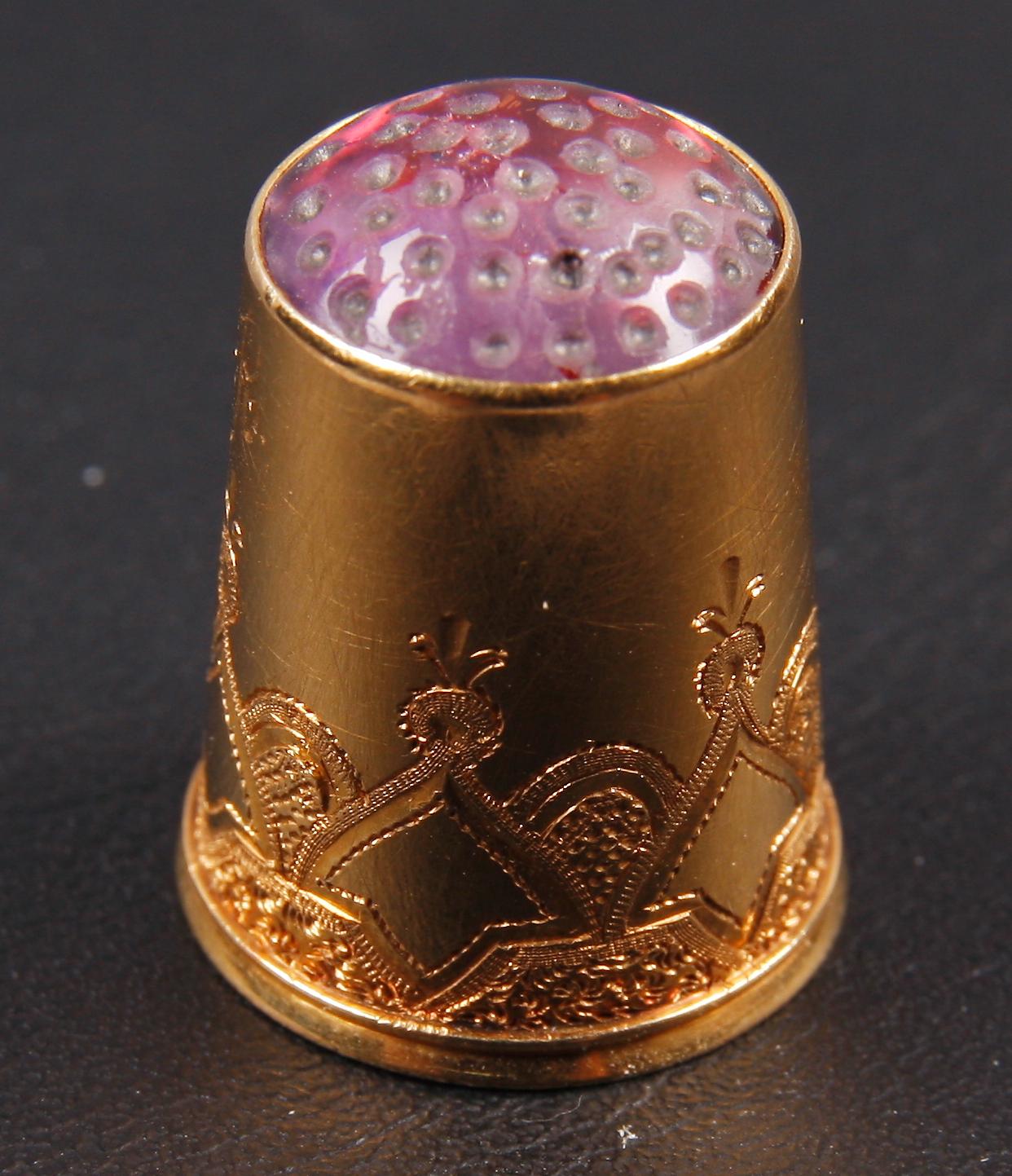 FINGERBORG, guld 18k. Lars Larson o Co Stockholm 1890.