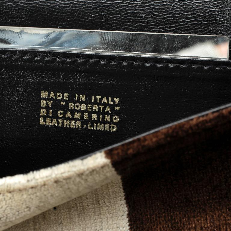 ROBERTA DI CAMERINO, a velvet clutch.