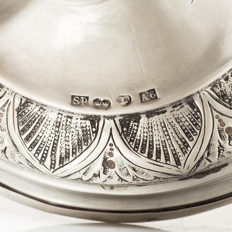 Samuel Pettersson, a pair of silver candlesticks, Linköping, 1879.