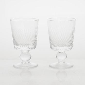 Saara Hopea, a set of 6 drinking glasses, model "Master" 2125, Nuutajärvi Notsjö. Designed in 1954.