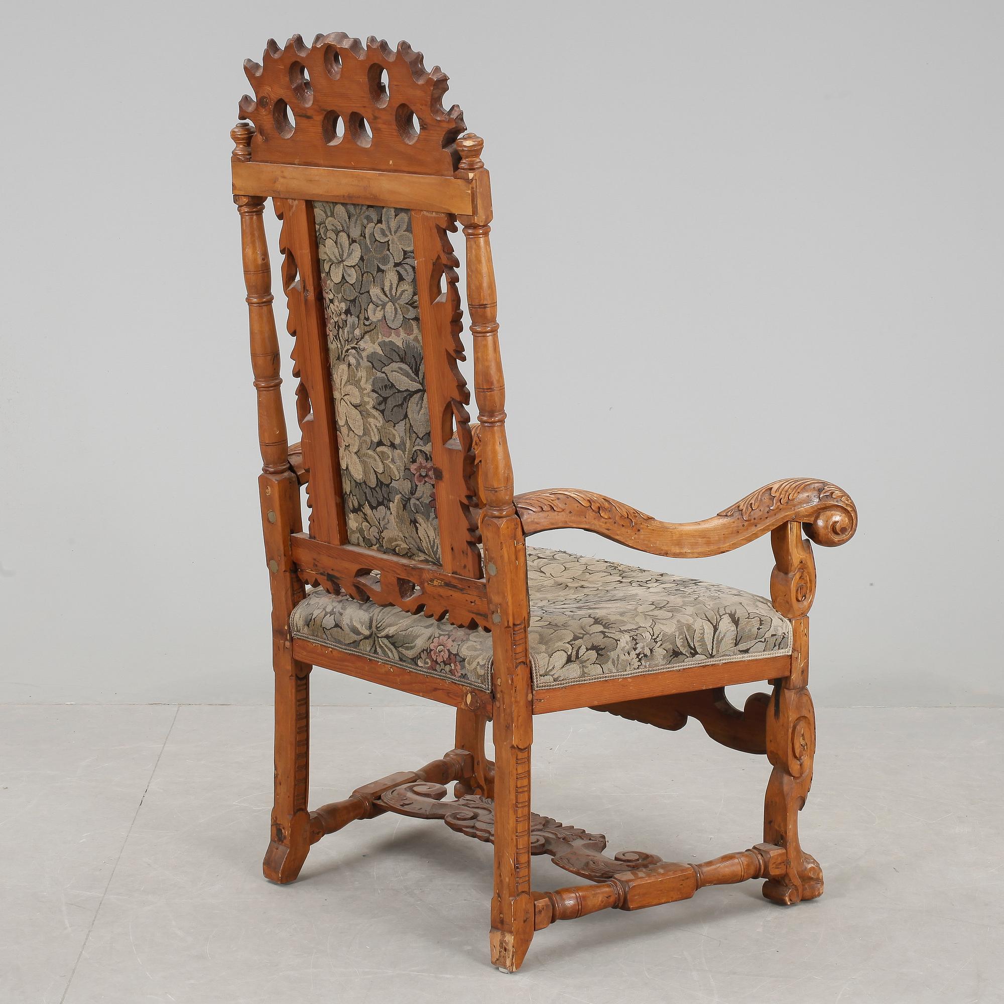 KARMSTOL, barockstil, 1800-tal.