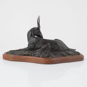 Kent Ullberg, skulptur, brons, Liggande hjort,