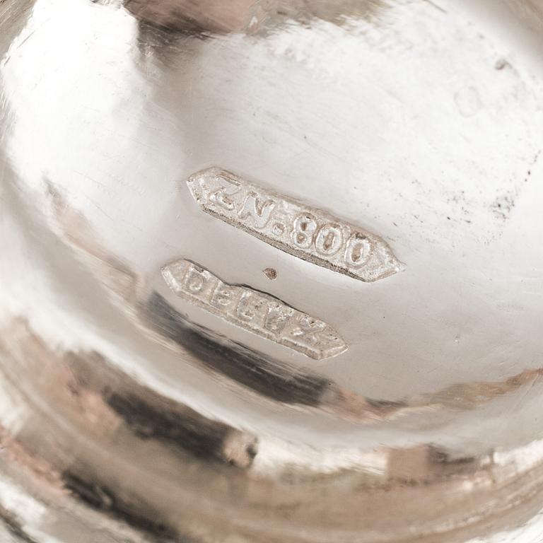 KAFFE- OCH TESERVIS, 10 delar. Silver 800/1000. Delux,  Asien. Ca 1600g.