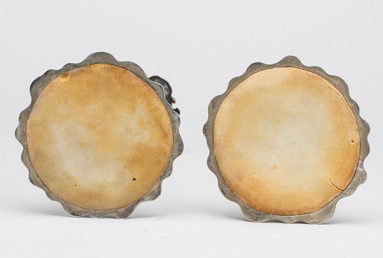 A pair of Gustav Möllenborg Feron candle holders, Stockholm, 1867. Filled foot.