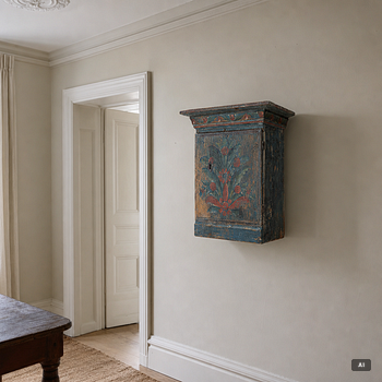 Hanging cabinet, folk art, 19th century.