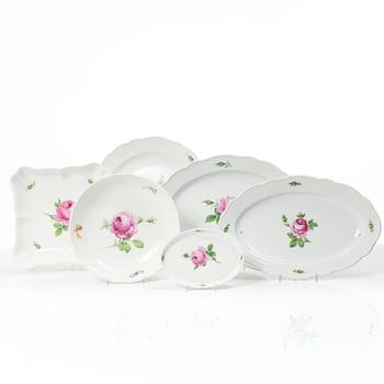 Meissen, Tea and coffee service, approx. 93 pieces, porcelain, “Meissen Rose” (Rote Rose/Meissener Rose).