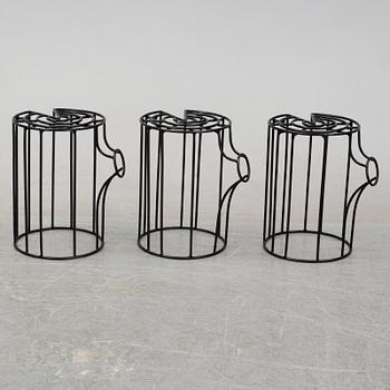 9 pebbles cushions, 'Linvingstones', Smarin, and three stools, 'Wire Log', Pols Potten.