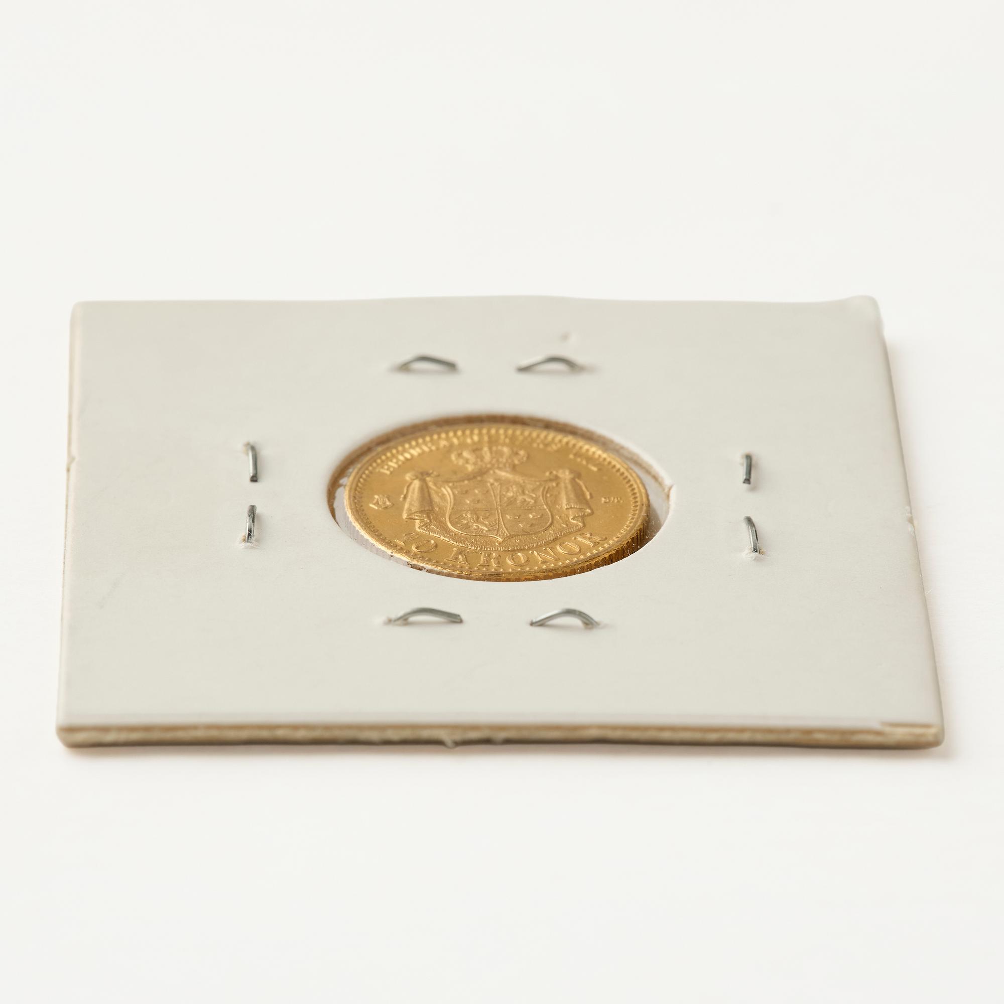 Gold coin, Oscar II, Sweden. 10 kronor, 1874.