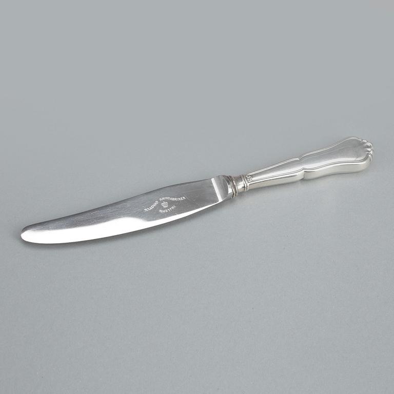 KNIVAR, 12 st, silver, mestadels Johannes Siggaard, Danmark, 1937.