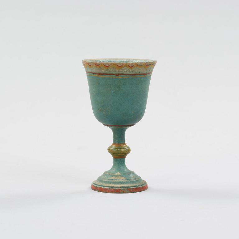 a painted swedish wooden cup from the 19th century.
