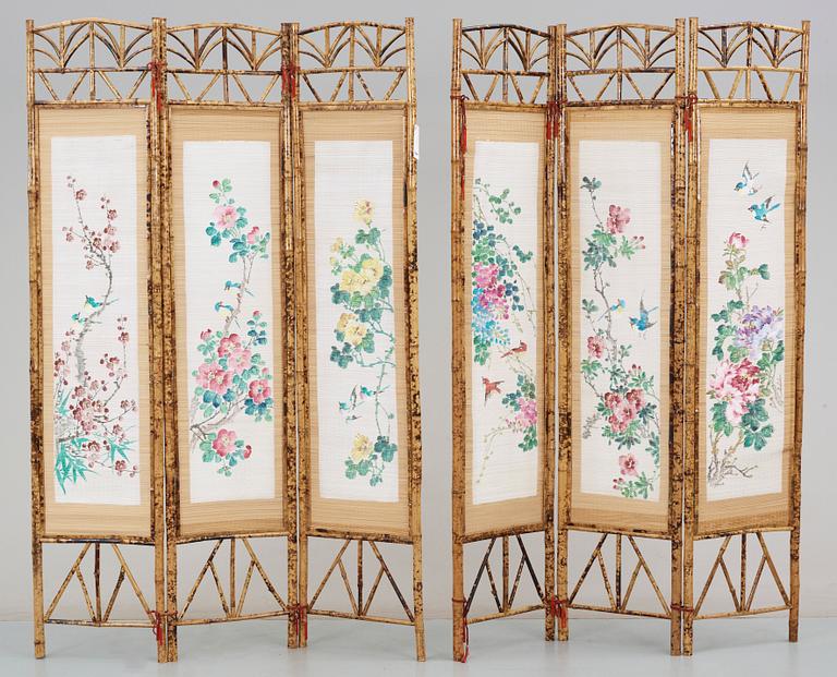 VIKSKÄRMAR, ett par, orientaliska, 1800/1900-tal.