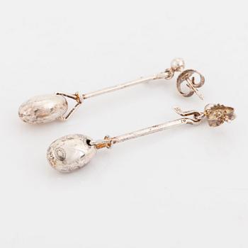 Vivianna Torun Bülow-Hübe, a pair of silver earrings, for Georg Jensen.