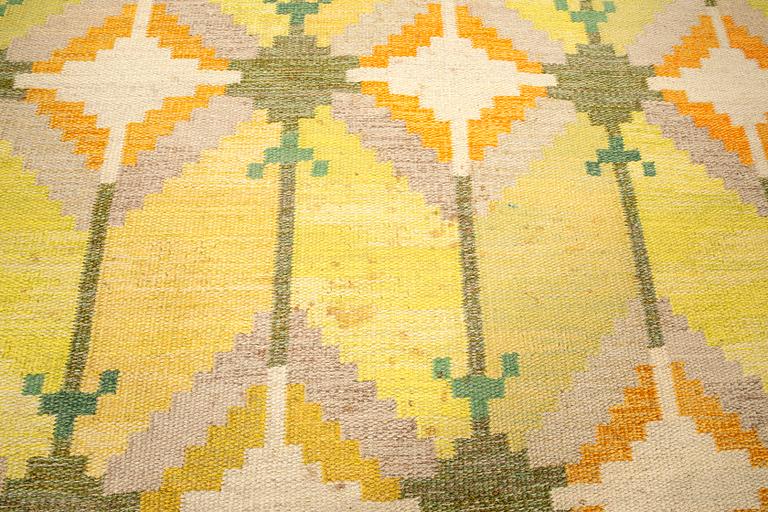 Judith Johansson, rölakan rug, "Övralid" signed, approx. 283x237 cm.