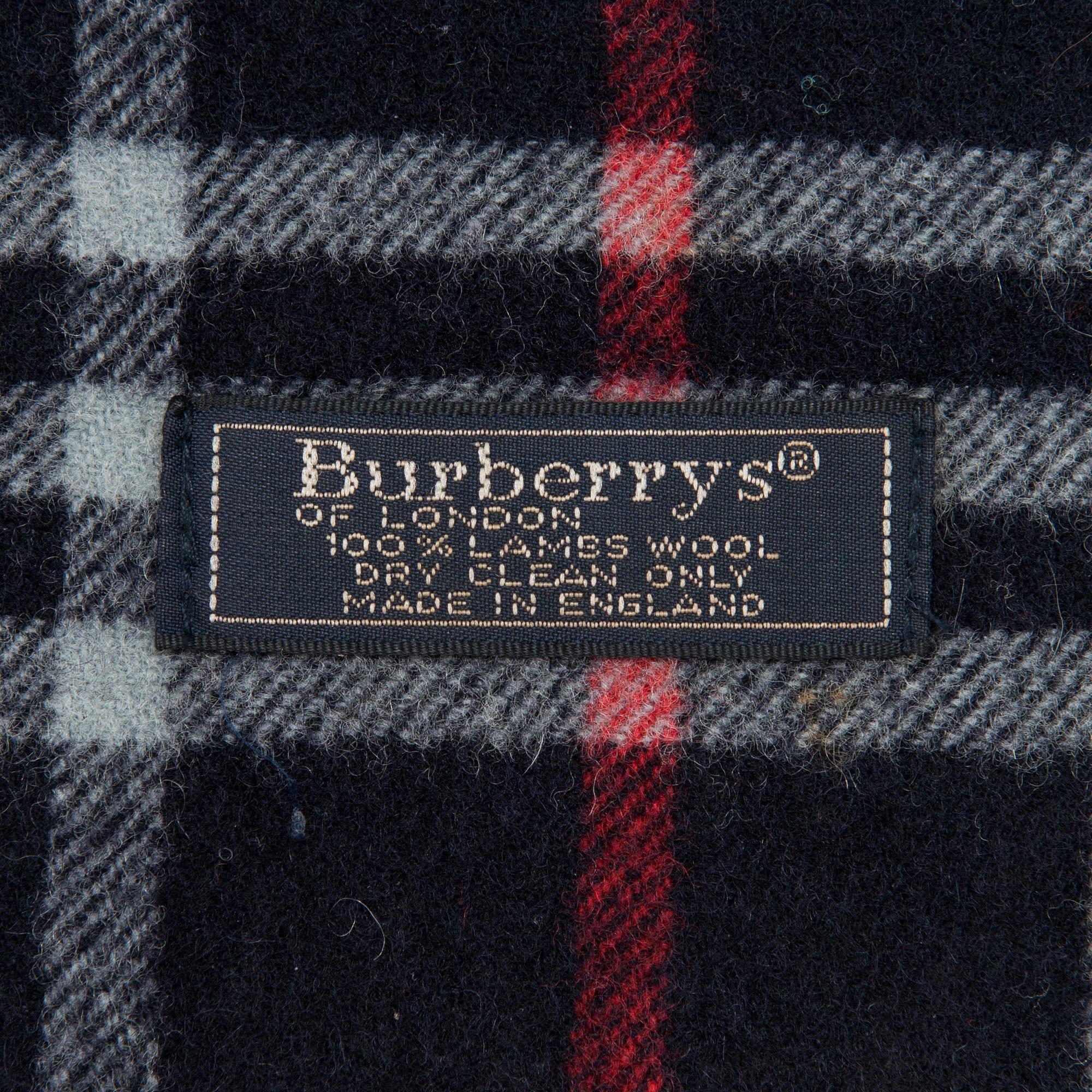 Burberry, check lambs wool scarf.