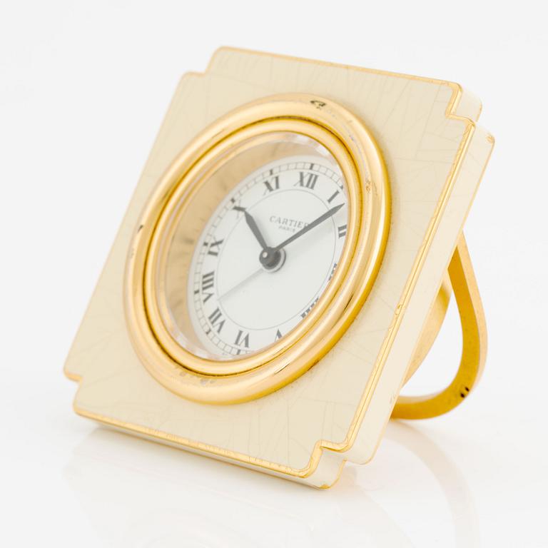 Cartier, Paris, bedside clock, 75 x 76 mm.