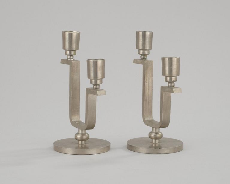 A pair of Svenskt Tenn pewter candlesticks, Stockholm 1932.