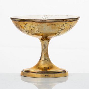 A Swedish early 19th century silver-gilt dubble salt-cellar, mark of Pehr Zethelius, Stockholm 1807.