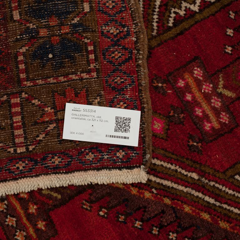 GALLERIMATTA, old, orientalisk, ca 321 x 112 cm.