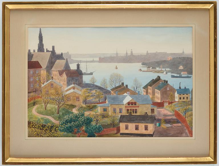 Oskar Bergman, View over Stockholm from Åsöberget, Södermalm.