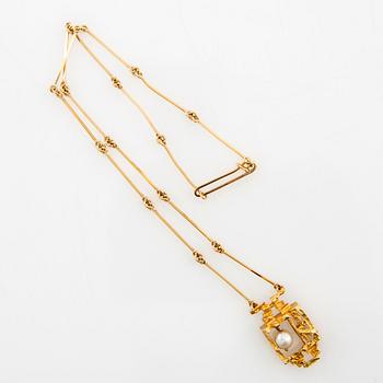 Björn Weckström, Halsband "Taikahelmi/Magisk pärla", 18K guld och odlad pärla, Lapponia.