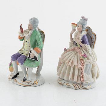 A pair of porcelain figurines, Rudolf Volkstädter, Germany, 20th century.