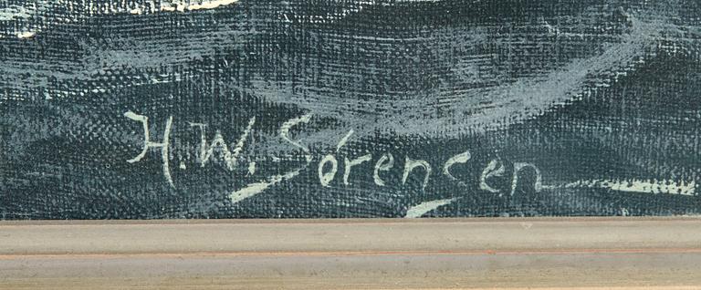 HW Sorensen Full-rigger at sea.