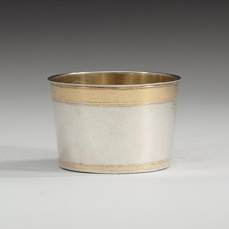 A Swedish 17th century parcel-gilt beaker, marks of Michel Pohl d.ä., Stockholm, before 1689.