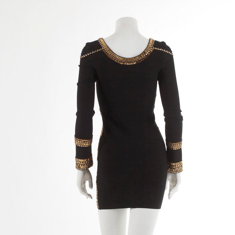 HERVE LEGER, a black dress with embelishments. Size M.