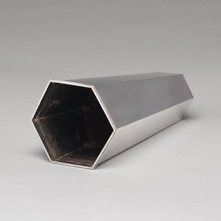 Wiwen Nilsson, a sterling silver hexagonal vase, Lund, Sweden 1965.