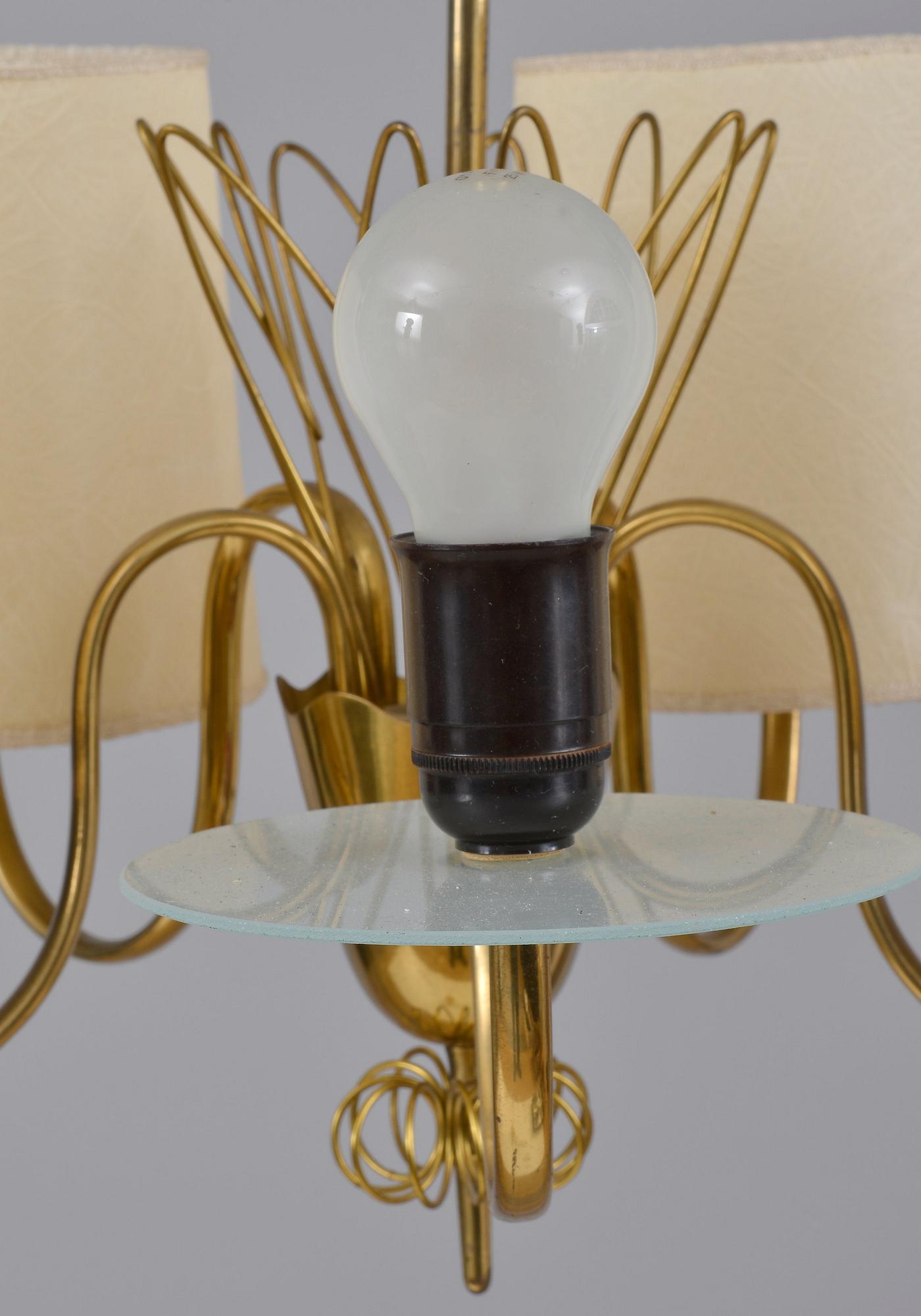 TAKLAMPA, femarmad, Paavo Tynell. Höjd 85 cm.