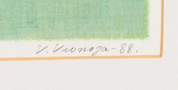 VEIKKO VIONOJA, litografi, signerad och daterad -88.