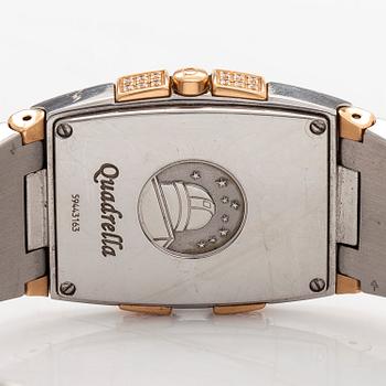 Omega, Quadrella, "Diamond-set mother-of-pearl dial", rannekello, 25 x 32,5 mm.