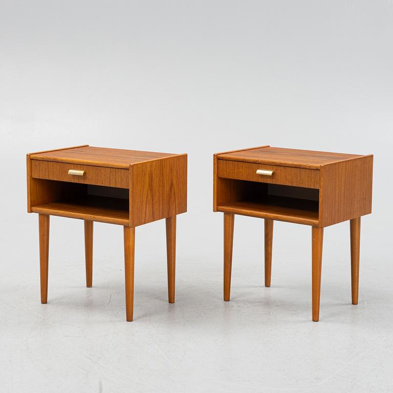 Bedside tables, a pair, mid-20th century.