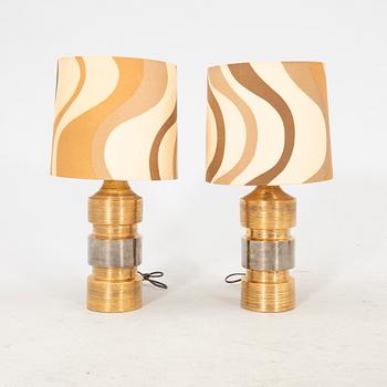 A pair of Bittosi/Bergboms ceramic table lamps later part of the 20th century.