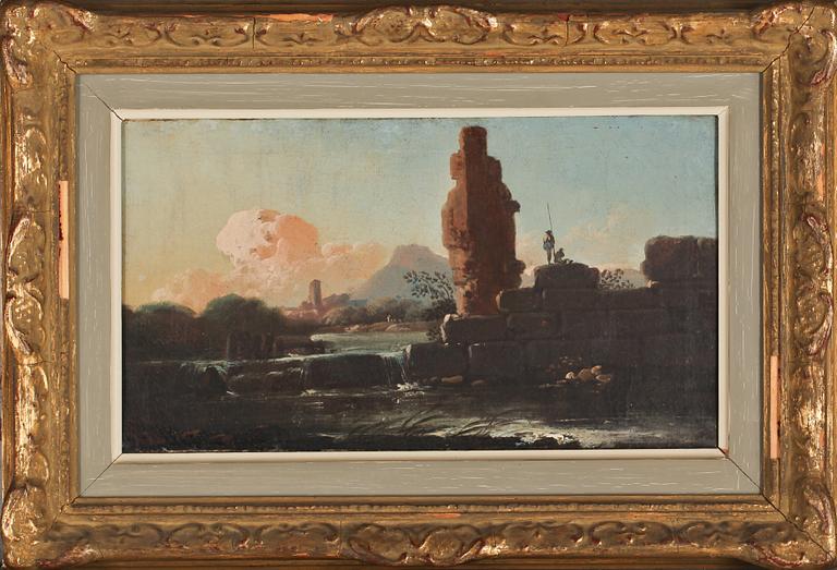 OKÄND KONSTNÄR, oljor på duk, 5 st, i Hubert Roberts efterföljd, 1800-tal.