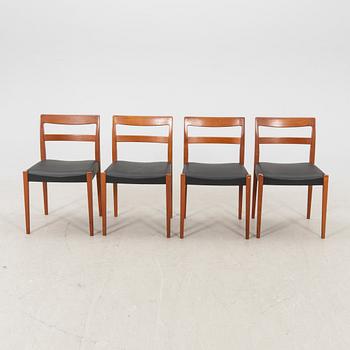 Nils Jonsson, a set of four mid 1900s teak chairs Bjärnum.