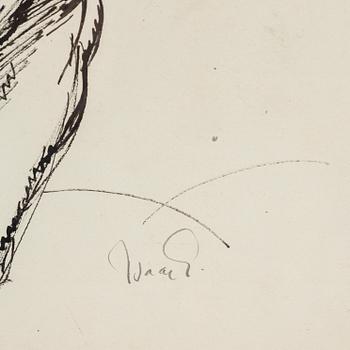 ISAAC GRÜNEWALD, INdian Ik and pencil on paper, signed Isaac.